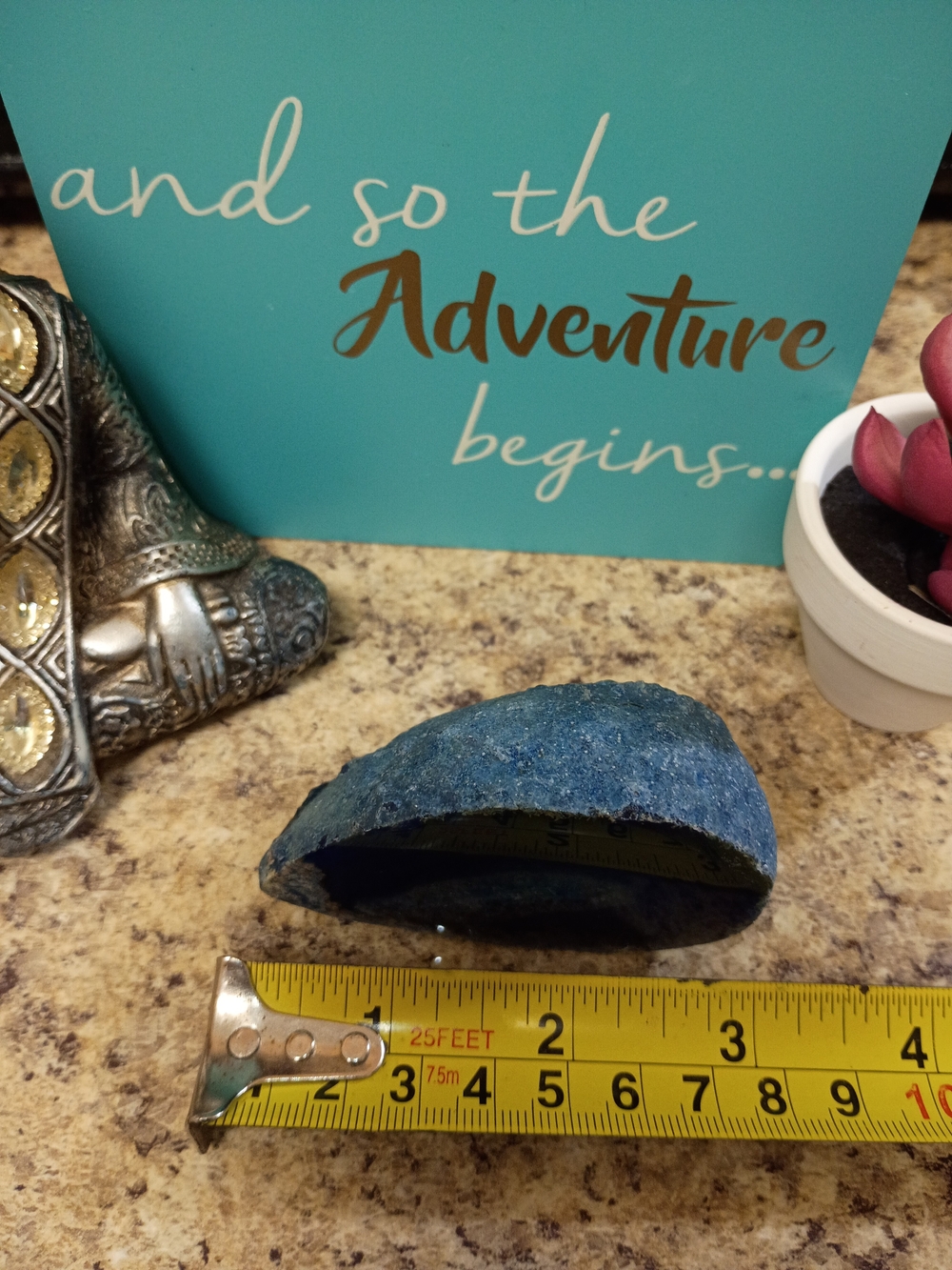 Blue Agate From Brazil Decorative Geode Slice - Home Accent - Picture 7 of 9